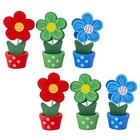 6pcs Adorable Flower Pot Designed Memo Clamps Note Holders for Home Office