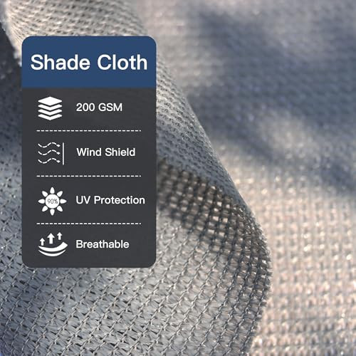 90% Sun Shade Cloth with Grommets, 12X20 FT Privacy Screen Pergola Shade Cover - Picture 3 of 8