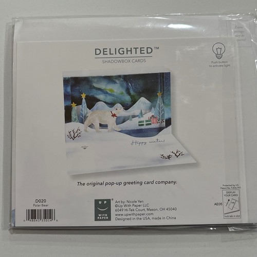 2 Christmas Delighted Shadowbox Cards Up With Paper Light Up Pop Up Greeting - Picture 5 of 9