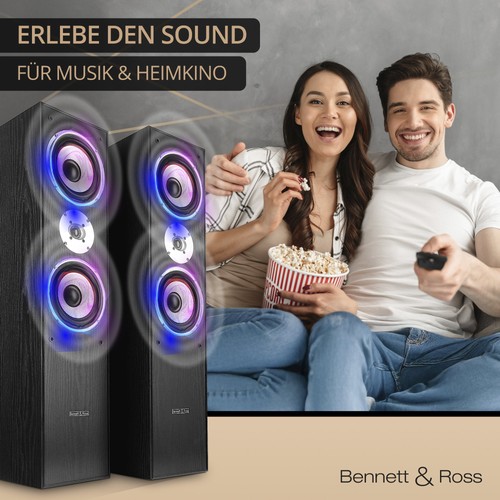 Paar 3-Wege HiFi Cinema Lautsprecher Boxen 700W Verstärker Bluetooth Kabel Set - Bild 5 von 12
