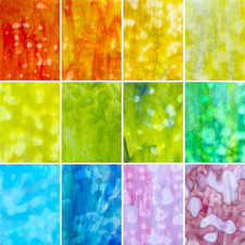 12 Sheets Mottled Opal Premium Stained Glass Sheets   6 X 4 Inch Vibrant Translu