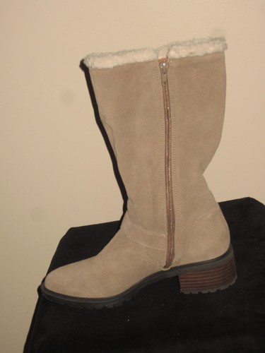 Lucky Brand Größe 6M Leder Kunstfell Obermaterial 12" braun Stiefel mit Reißverschluss - Bild 7 von 8