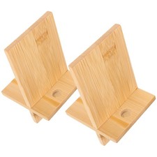 2 Pcs Universal Tablet Stand Bamboo Phone Holder Desk Cell Mobile