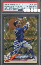 PSA Auth #US250 2018 Topps Update Gold Ronald Acuna Jr Rookie /2018 AUTO GEM 10