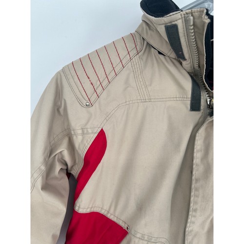 Spyder Kids Boys Winter Jacket Size 10 Medium Tan Red Cold Gear Kidcore Coat - Picture 5 of 14