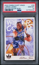 🔥2022-23 Panini Court Kings - Water Color Ruby  /149 LeBron James #28 PSA 10 🔥