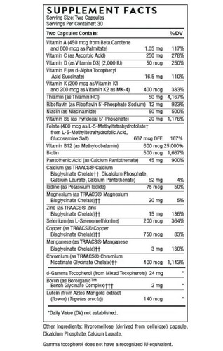 Thorne Basic Nutrients 2/Day 60 Multivitamin Capsules DIETARY SUPPLEMENT - Picture 2 of 5
