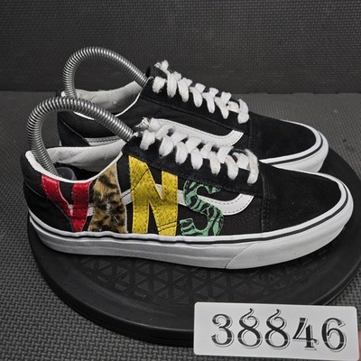 Vans Old Skool Shoes Womens Size 7Black Patchwork Low Top Sneakers Athletic