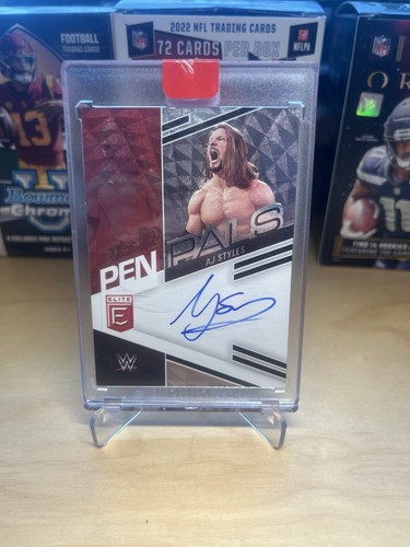 AJ STYLES 2023 WWE PANINI DONRUSS ELITE - PEN PALS ON CARD AUTO - Bild 1 von 2