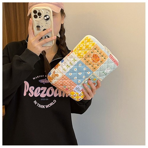 Water-Resistant Laptop Sleeve Flower Pattern Tablet Carrying Bag for Women - Bild 10 von 15