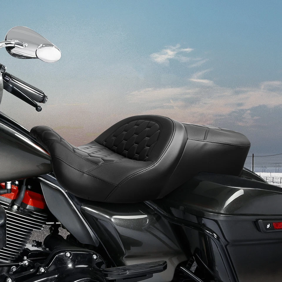 Driver & Passenger Gel Seat Fit For Harley Touring Road Glide King 2009-2023 - Image 3 of 4