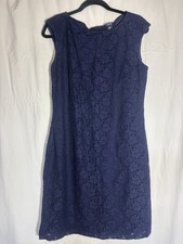 Chaps Womens 14 Sleeveless Dress Sheath Floral Crochet Lined B11