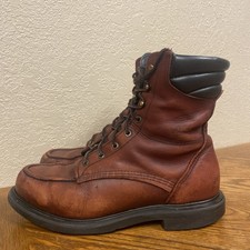 Red Wing Boots 402 SuperSole 8 Soft Moc Toe Work Brown Leather Size 11.5 D