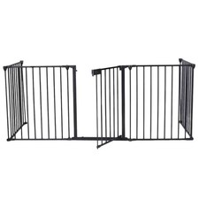 Topbuy Fireplace Fence Metal Fire Gate Baby Pet Safety Fence Hearth Gate