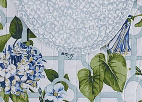 Waverly Treillage Trellis Blue Floral 3pc Bedspread & Shams Set King NIP - Picture 3 of 7