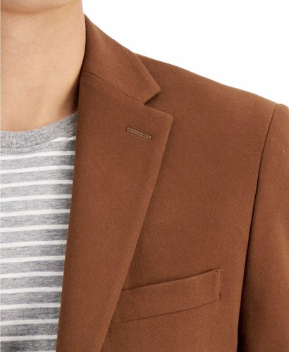 Tommy Hilfiger Mens Modern-Fit Solid Sport Coat 40 Short Tobacco Blazer NWT $295 - Picture 3 of 7