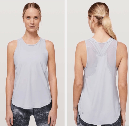 Lululemon Womens Sculpt Tank II Stargaze Gray Mesh Back 12 Tag Gym Run Train