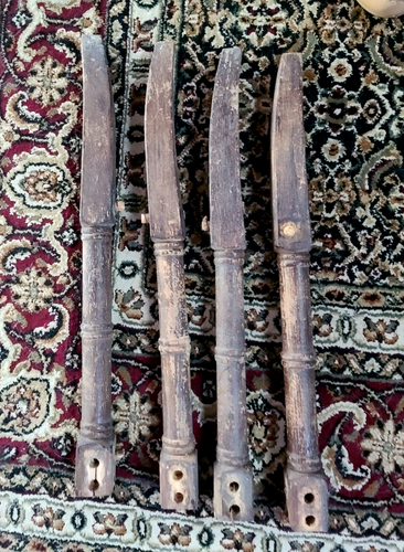 Antik Alt Vintage Holz 7" Tischbeine 4er Set Ausschlachten Dübel Bau - Bild 2 von 4