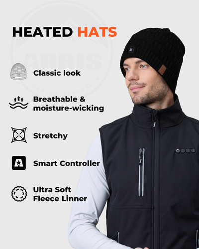 ARRIS Gorro Climatizado con 3 Calefacción, Tejido Suave Eléctrico Invierno Sombrero para Esquí - Imagen 16 de 26