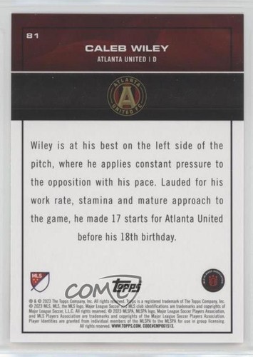 2023 Topps MLS 22 Under 22 Caleb Wiley #81 - Picture 2 of 4
