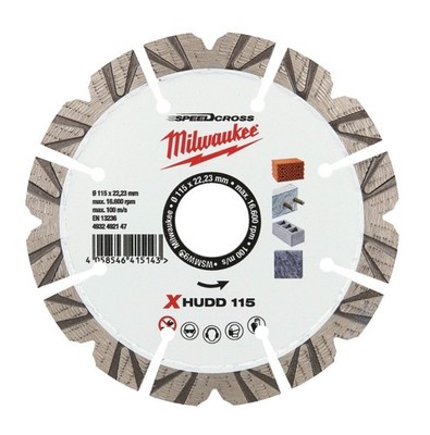 MILWAUKEE PREMIUM DIAMANTSCHEIBE XHUDD 115mm HIGH PERFORMANCE HARTMATERIAL