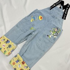Disney PIXER Baby Denim Overalls 18-24m 90cm Monsters Inc. Toy Story Girls Boys