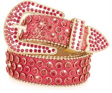 Studded Rhinestone Belt for Women Men - Y2K Style Cowgirl Bling Western Belt ...