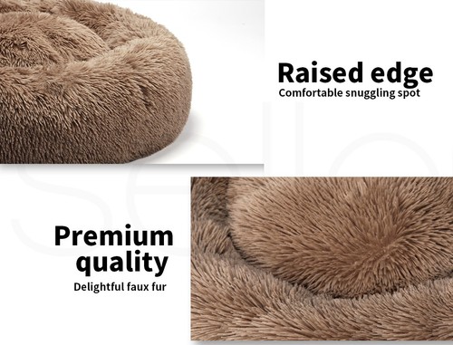 Pawz Dog Calming Bed Warm Soft Plush Round Comfy Sleeping Kennel Cave Washable - Picture 11 of 60