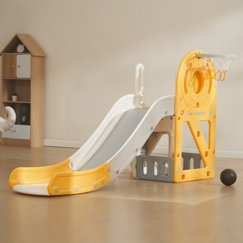 VEVOR Kids Slide Playset Toddler Indoor Playground w/Basketball Hoop Store Space - Picture 8 of 12