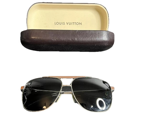 Louis Vuitton Silver Tone Metal Pilot Persuasion U Sunglasses Z0494u W/Case - Picture 1 of 6