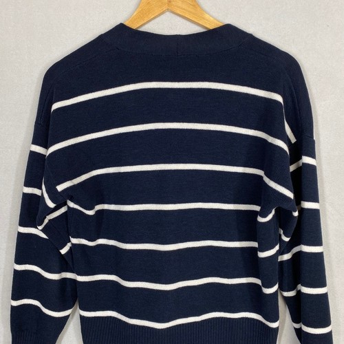 Country Road cardigan small 10 womens organically grown cotton linen navy blue - Picture 11 of 15