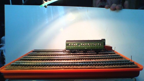 Modellbahnwagen2TT 3 achsiger Abteilwagen DR EP3 grün aus Sammlung  mit Bremser - Bild 1 von 3