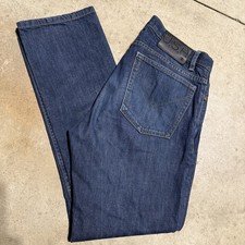 John Varvatos USA Bowery Slim Straight Jeans Men's 32RG Blue Medium Wash W/ Flaw