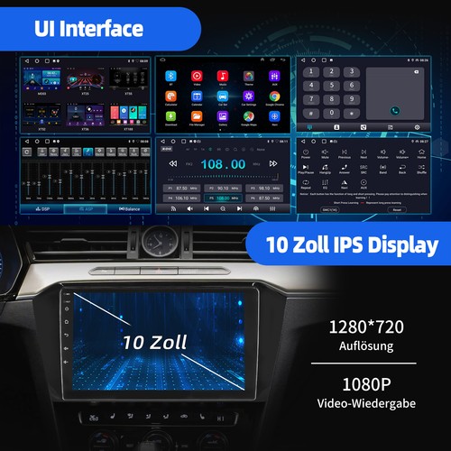 Autoradio DAB+ 10" Android 14 6+128G Carplay GPS RDS per VW Passat B8 2015-20 4G - Foto 8 di 14