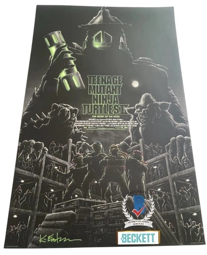 KEVIN EASTMAN SIGNED POSTER  TMNT II SECRET OF THE OOZE FINE ART BAS COA Y33979 - Picture 1 of 12