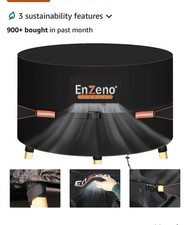 Enzeno Round 250 X 90cm Waterproof Garden Furniture Cover 420D Oxford Fabric