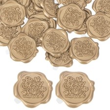 24pcs Wax Seal Stickers Good Luck Envelope Seal Stickers Bronze