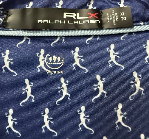 RLX Ralph Lauren Men’s Lizard Print Golf Polo Shirt Athleisure Short Sleeve XL - Picture 4 of 6