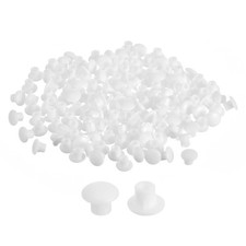 200Pcs 5mm(3/16") Dia Plastic Screw Hole Plugs Cover for Furniture, White