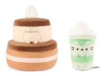 New GUND Pusheen Sweets Plush Bundle, 11" Cake and 9.5" Matcha Latte Licensed