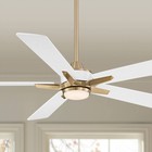 52" Casa Vegas Nights Outdoor Ceiling Fan Dimmable LED Remote Soft Brass White