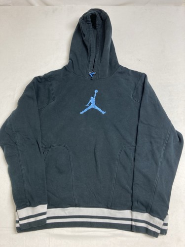 Vintage Nike Air Jordan Pullover Hoodie Reißverschlusstaschen Blau Jumpman Herren Large
