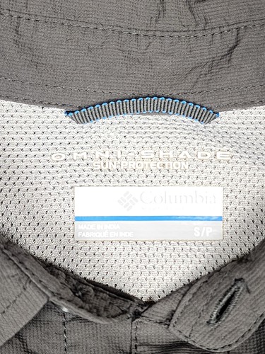 Columbia Omni-Shade Shirt Mens Small Gray Long Sleeve Button Down Vented Hiking - Bild 14 von 16