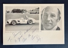 STIRLING MOSS Hand Signed Postcard W196 British Grand Prix 1955