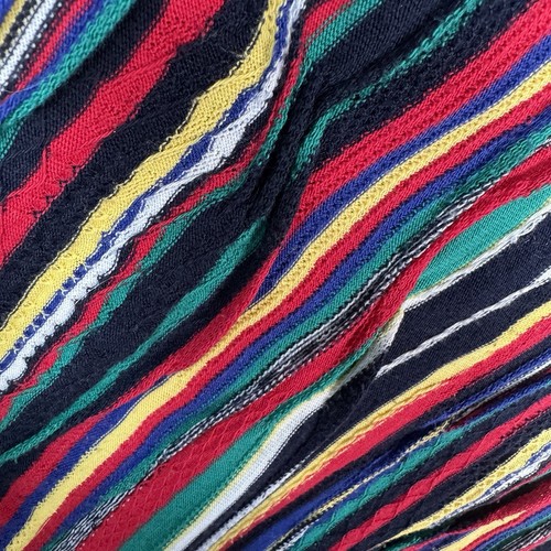 Cotton Traders Sport Vtg Mens L Coogi Style 3D Cable Knit Geometric Sweater Polo - Picture 3 of 8