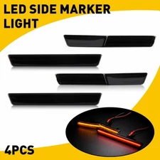 4PCS LED Bumper Side Smoked Marker Lamp Light Set For 2018-2022 Dodge Challenger