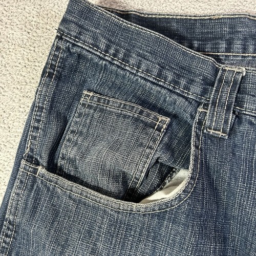 Pantaloncini jeans vintage Dodeca uomo 36x14 blu larghi denim sbiadito Y2K streetwear - Foto 3 di 19