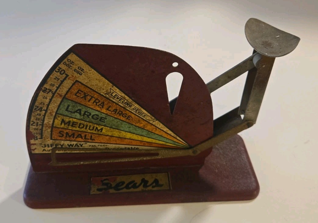 Vintage Rare Jiffy Way Egg Scale Pat. # 2205917 Red