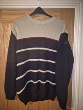 Paul & Shark BALTIC Merino Wool Chunky Knit Heavy Crew Neck Jumper XL Sailing