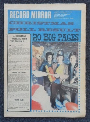 Record Mirror Nr. 406/7 (21. Dec. 1968) Komplett - Scaffold - Z. Sehr Gut/Gut